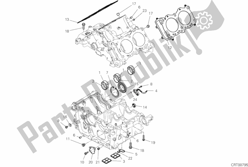 Alle onderdelen voor de 09d - Paar Halve Carters van de Ducati Superbike Panigale V4 Speciale 1100 2019